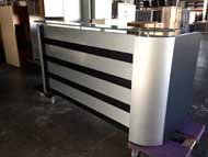 Faustino's La Fantome Custom Receptionist Lobby Desk (Silver & Black)